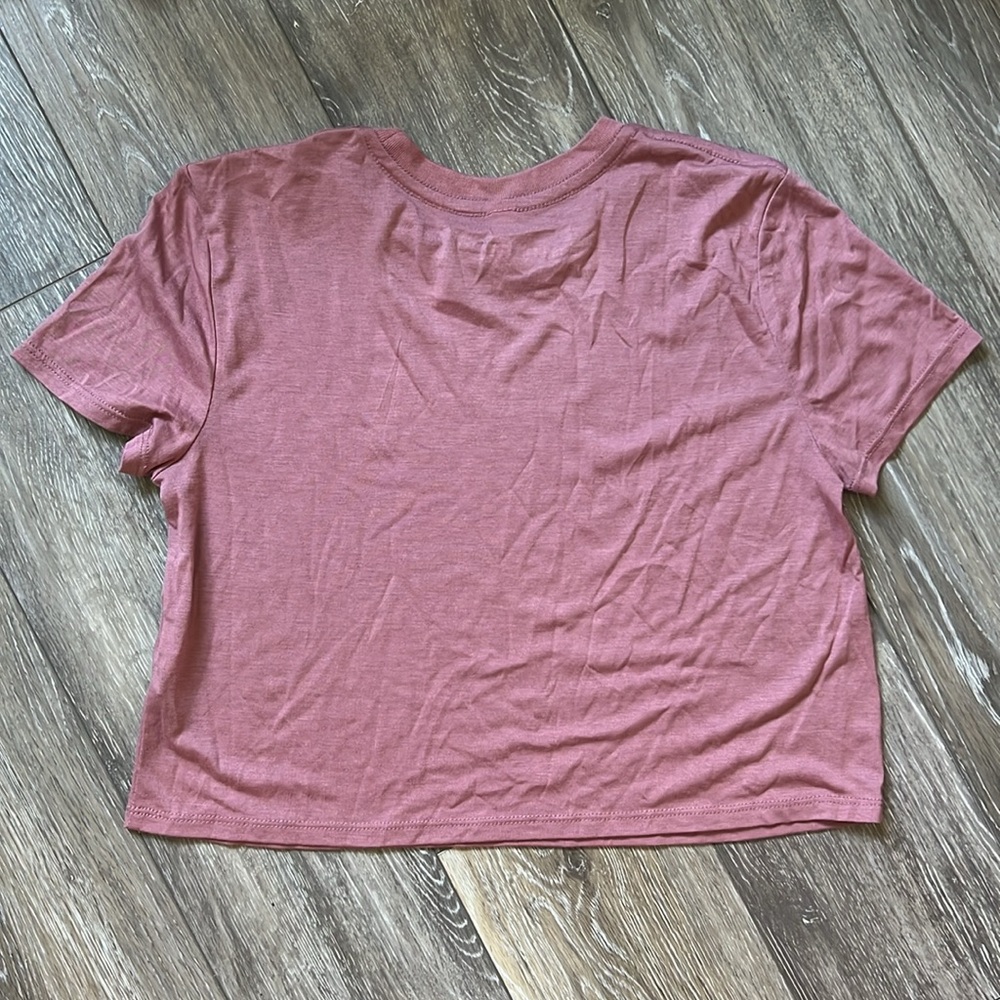 “Woman Up” Pink Graphic Crop Top Tee - Picture 4 of 4